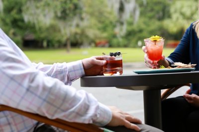 Outdoor Seating with Cocktails